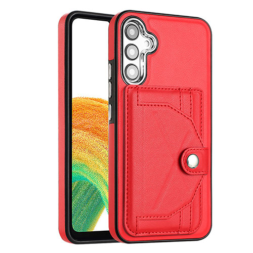 Soft Luxury Leather Snap On Case Cover YB5 for Samsung Galaxy A34 5G Red