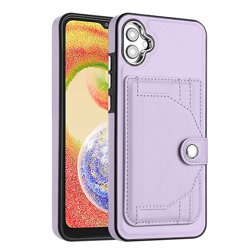 Soft Luxury Leather Snap On Case Cover YB5 for Samsung Galaxy M04 Purple