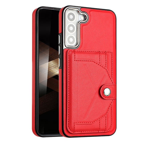 Soft Luxury Leather Snap On Case Cover YB5 for Samsung Galaxy S24 Plus 5G Red