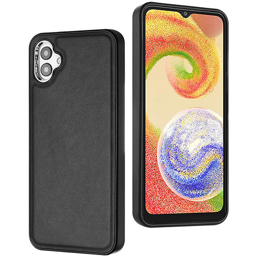 Soft Luxury Leather Snap On Case Cover YB6 for Samsung Galaxy A04 4G Black