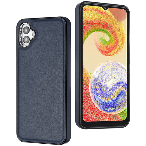 Soft Luxury Leather Snap On Case Cover YB6 for Samsung Galaxy A04 4G Blue