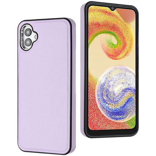 Soft Luxury Leather Snap On Case Cover YB6 for Samsung Galaxy A04 4G Purple