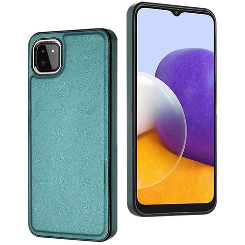 Soft Luxury Leather Snap On Case Cover YB6 for Samsung Galaxy A22s 5G Green