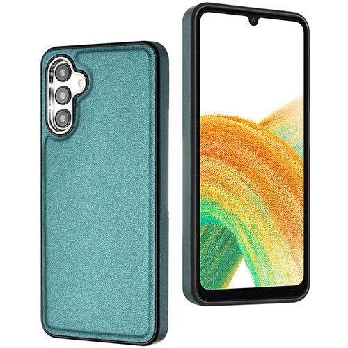 Soft Luxury Leather Snap On Case Cover YB6 for Samsung Galaxy A34 5G Green