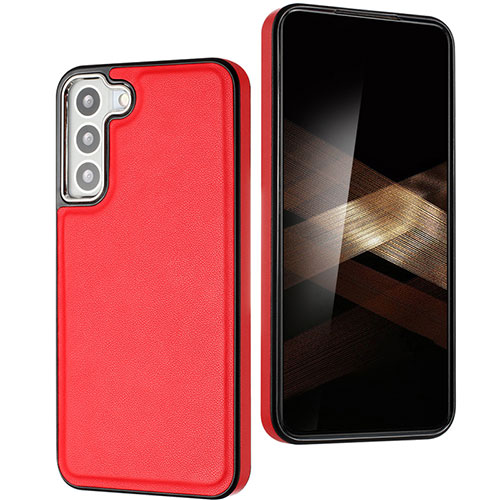 Soft Luxury Leather Snap On Case Cover YB6 for Samsung Galaxy S25 5G Red