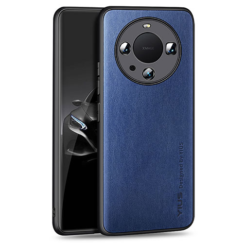 Soft Luxury Leather Snap On Case Cover YM1 for Huawei Mate 60 Pro Blue