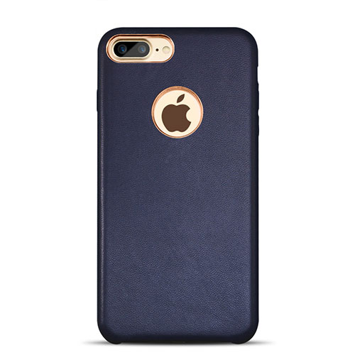 Soft Luxury Leather Snap On Case for Apple iPhone 8 Plus Blue