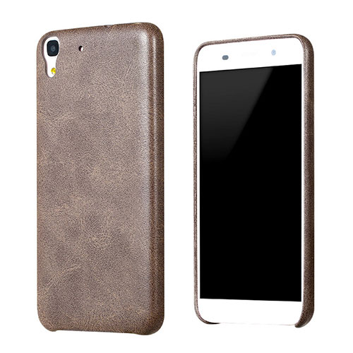 Soft Luxury Leather Snap On Case for Huawei Honor 4A Brown