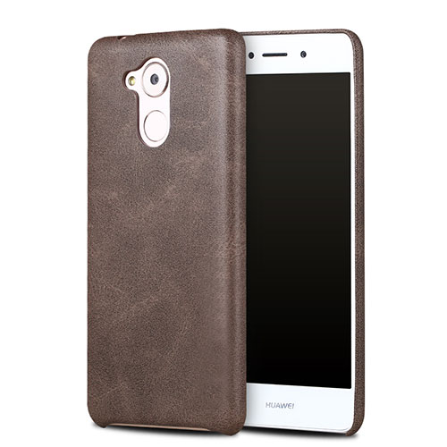 Soft Luxury Leather Snap On Case for Huawei Honor 6C Brown