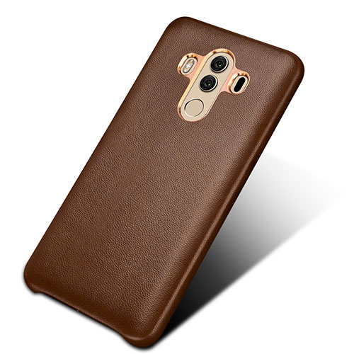 Soft Luxury Leather Snap On Case for Huawei Mate 10 Pro Brown