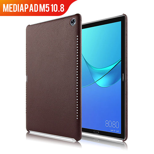 Soft Luxury Leather Snap On Case for Huawei MediaPad M5 10.8 Brown