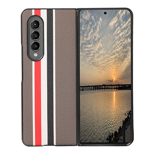 Soft Luxury Leather Snap On Case for Samsung Galaxy Z Fold4 5G Mixed