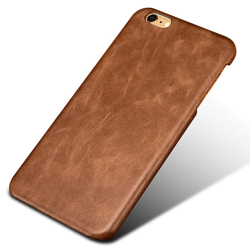 Soft Luxury Leather Snap On Case L01 for Apple iPhone 6 Plus Brown