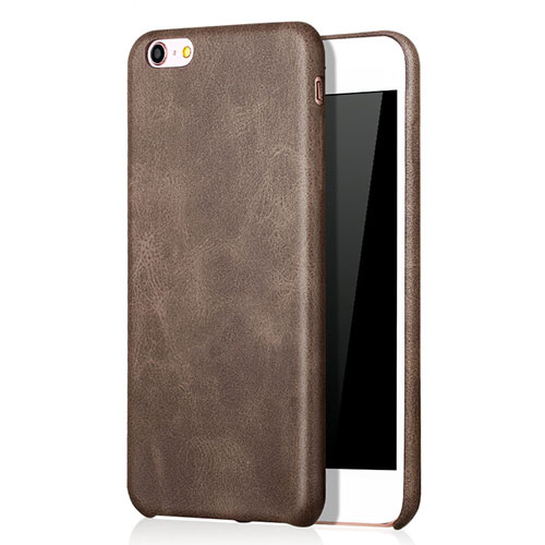 Soft Luxury Leather Snap On Case L01 for Apple iPhone 6S Brown