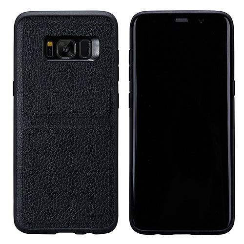 Soft Luxury Leather Snap On Case L01 for Samsung Galaxy S8 Black