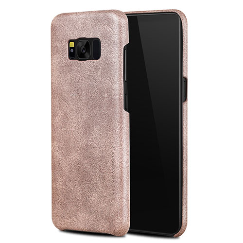 Soft Luxury Leather Snap On Case L02 for Samsung Galaxy S8 Rose Gold