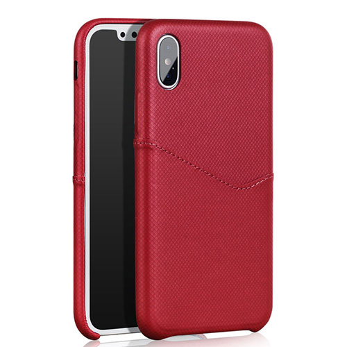 Soft Luxury Leather Snap On Case L05 for Apple iPhone X Red