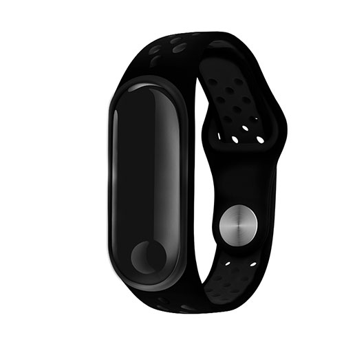 Soft Silicone Gel Bracelet Band Strap for Xiaomi Mi Band 3 Black