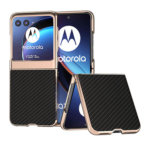 Soft Silicone Gel Leather Snap On Case Cover B04H for Motorola Moto Razr 40 Ultra 5G Black