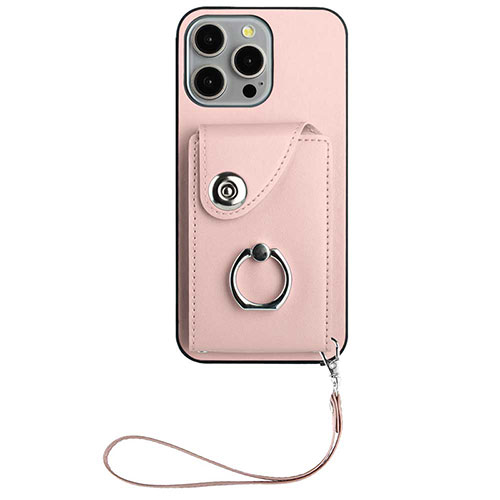 Soft Silicone Gel Leather Snap On Case Cover BF1 for Apple iPhone 16 Pro Max Rose Gold