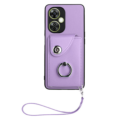 Soft Silicone Gel Leather Snap On Case Cover BF1 for OnePlus Nord CE 3 Lite 5G Purple