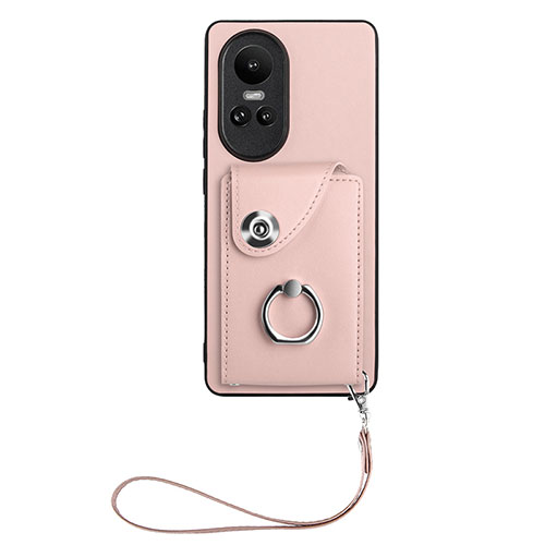 Soft Silicone Gel Leather Snap On Case Cover BF1 for Oppo Reno10 Pro 5G Rose Gold
