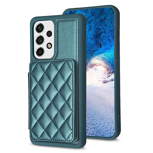 Soft Silicone Gel Leather Snap On Case Cover BF1 for Samsung Galaxy A13 4G Green