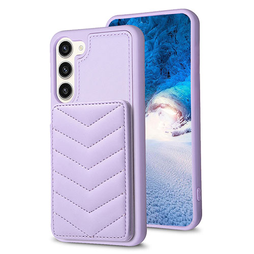 Soft Silicone Gel Leather Snap On Case Cover BF1 for Samsung Galaxy S23 Plus 5G Clove Purple