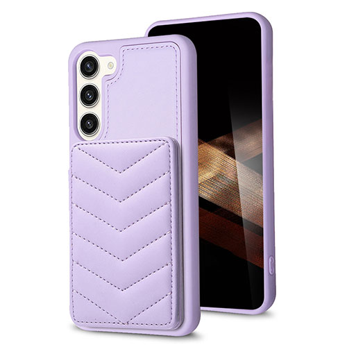 Soft Silicone Gel Leather Snap On Case Cover BF1 for Samsung Galaxy S24 Plus 5G Clove Purple