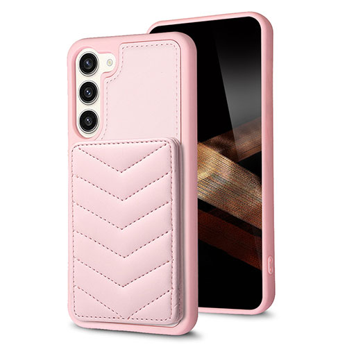 Soft Silicone Gel Leather Snap On Case Cover BF1 for Samsung Galaxy S24 Plus 5G Rose Gold