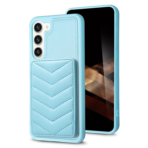 Soft Silicone Gel Leather Snap On Case Cover BF1 for Samsung Galaxy S25 Plus 5G Mint Blue