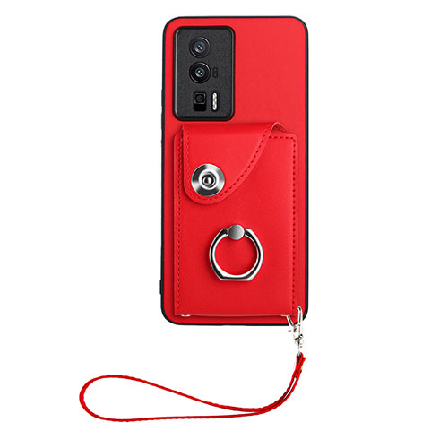 Soft Silicone Gel Leather Snap On Case Cover BF1 for Xiaomi Redmi K60 5G Red