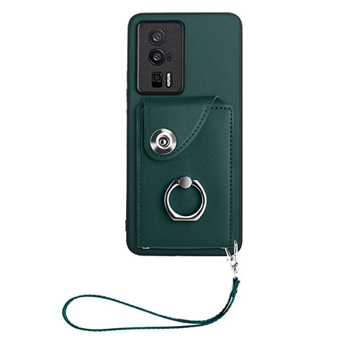 Soft Silicone Gel Leather Snap On Case Cover BF1 for Xiaomi Redmi K60 Pro 5G Midnight Green