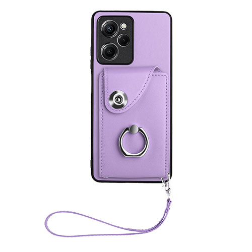 Soft Silicone Gel Leather Snap On Case Cover BF1 for Xiaomi Redmi Note 12 Pro Speed 5G Purple