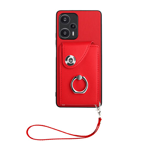 Soft Silicone Gel Leather Snap On Case Cover BF1 for Xiaomi Redmi Note 12 Turbo 5G Red