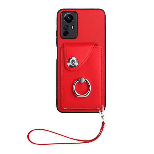 Soft Silicone Gel Leather Snap On Case Cover BF1 for Xiaomi Redmi Note 12S Red