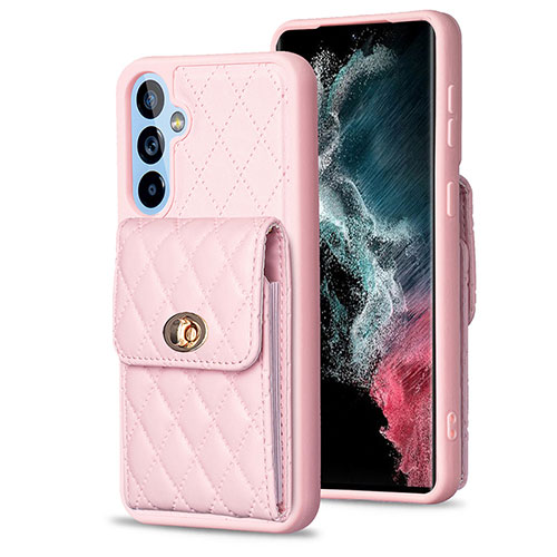 Soft Silicone Gel Leather Snap On Case Cover BF2 for Samsung Galaxy Quantum4 5G Rose Gold