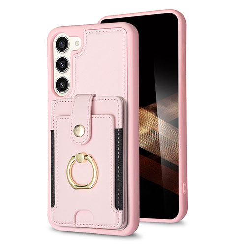 Soft Silicone Gel Leather Snap On Case Cover BF2 for Samsung Galaxy S24 5G Rose Gold