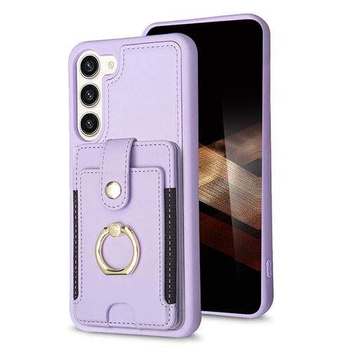 Soft Silicone Gel Leather Snap On Case Cover BF2 for Samsung Galaxy S24 Plus 5G Clove Purple