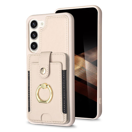 Soft Silicone Gel Leather Snap On Case Cover BF2 for Samsung Galaxy S25 Plus 5G Khaki