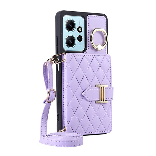 Soft Silicone Gel Leather Snap On Case Cover BF2 for Xiaomi Redmi Note 12 4G Clove Purple