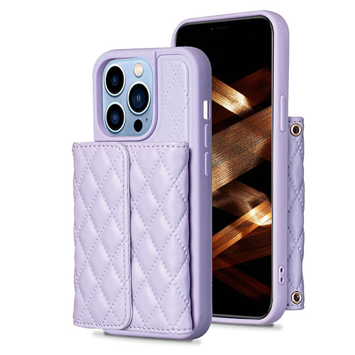 Soft Silicone Gel Leather Snap On Case Cover BF3 for Apple iPhone 16 Pro Max Clove Purple