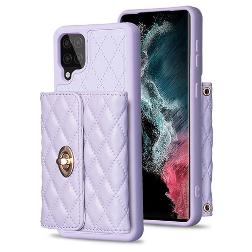 Soft Silicone Gel Leather Snap On Case Cover BF3 for Samsung Galaxy F12 Clove Purple