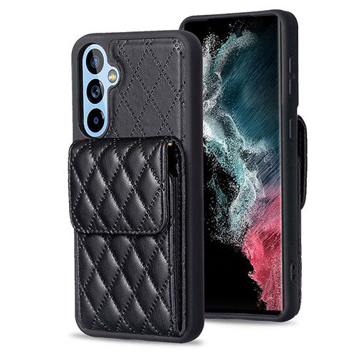 Soft Silicone Gel Leather Snap On Case Cover BF4 for Samsung Galaxy Quantum4 5G Black