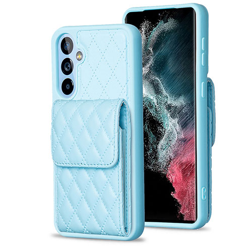 Soft Silicone Gel Leather Snap On Case Cover BF4 for Samsung Galaxy Quantum4 5G Sky Blue