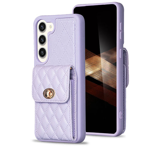 Soft Silicone Gel Leather Snap On Case Cover BF4 for Samsung Galaxy S25 5G Clove Purple