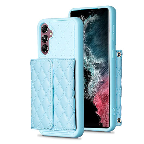 Soft Silicone Gel Leather Snap On Case Cover BF5 for Samsung Galaxy Jump3 5G Sky Blue