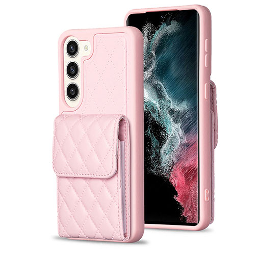 Soft Silicone Gel Leather Snap On Case Cover BF5 for Samsung Galaxy S22 Plus 5G Rose Gold