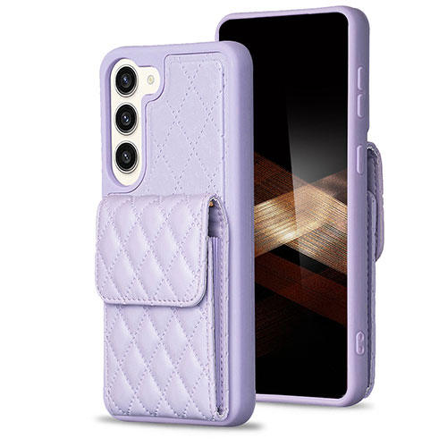 Soft Silicone Gel Leather Snap On Case Cover BF5 for Samsung Galaxy S24 Plus 5G Clove Purple