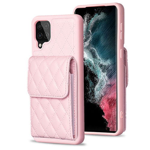 Soft Silicone Gel Leather Snap On Case Cover BF6 for Samsung Galaxy A12 5G Rose Gold